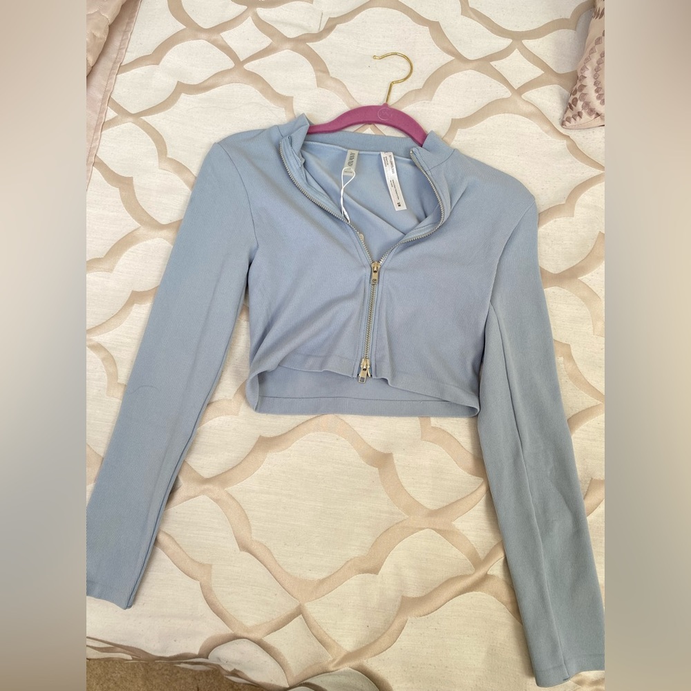 Blue Double Zip Up Top